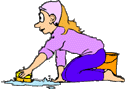 Woman Scrubbing